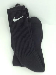 Para hombre y mujer NIKE Black Athletic 76% ALGODÓN Crew Calcetines, 1 par, Precio de venta sugerido por el fabricante $14 ️ - Imagen 1 de 5