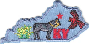 KENTUCKY STATE SHAPE Iron On Patch States - Picture 1 of 2