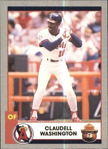 1990 Angels Smokey Baseball Card #17 Claudell Washington