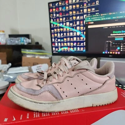 adidas Supercourt Pink Leather Sneakers Women’s Size 7 EE6044 Classic Court Shoe - Image 1 of 4