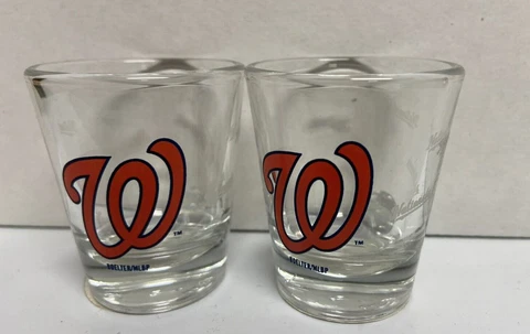 Washington Nationals MLB  2oz Clear Shot Glass Set Of 2 Cover