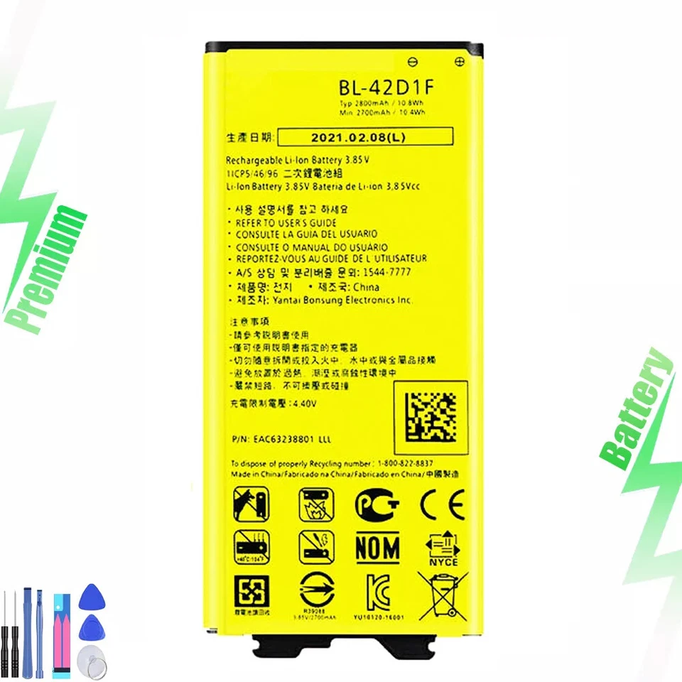 Nueva Batería Intenal BL-42D1F 2800mAh Para LG G5 H820 H830 H850 LS992 VS987 US992 Foto 1 de 4