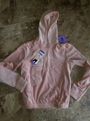 Mujer Fila 1/4 Cremallera Pullover Sudadera con Capucha Rosa Brumosa XL Foto 1 de 2