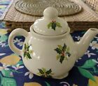 CHESSEL WARE Isle Of Wight Holly Christmas Small Teapot NWT