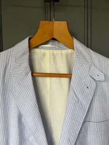 Chaqueta de algodón ligera a rayas azul y blanco acné totalmente forrada ventilación única - Imagen 1 de 14