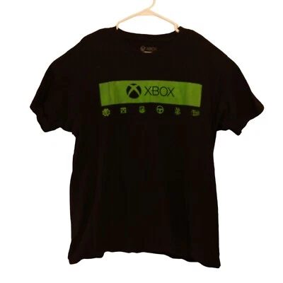 Camiseta masculina X-BOX G grande preta verde gráfica manga curta gola redonda algodão - Imagem 1 de 4