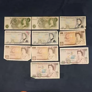 Lot of Ten Bank of England Pound Banknotes - Free Shipping USA - Picture 1 of 7