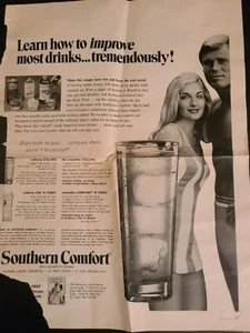 Vintage Southern Comfort Magazine Ad Advertisement With Drink Recipes  - Picture 1 of 6