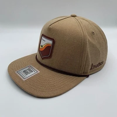 D Hudson Golfwear Mens Beige Snapback Hat New - Image 1 of 4