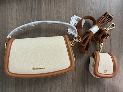 Lululemon Canvas Mini Bag- Natural/Chestnut Brown NWT Smoke & Pet Free Home - Image 1 of 3