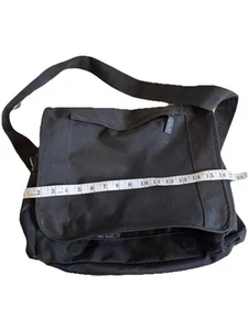 Mossimo Black Canvas Messenger Bag Crossbody 16x12” School Denim Supply Co - Picture 1 of 14