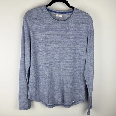 Camisa Orlebar Marrón Para Hombre Pequeña Azul Jaspeado LS Capa Ligera Diseñador Foto 1 de 4