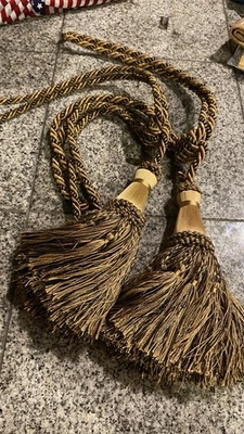 Vintage Late 90s Decorative Furniture Tassels Large Corded Tassels Set of 2 - Image 1 of 4