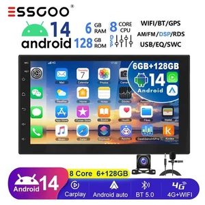 7" Doppel 2Din Autoradio Bluetooth 4G 6+128G Apple Carpaly Android 14 MIK Kamera - Bild 1 von 11