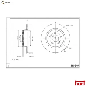 2x BRAKE DISC 250 345 FOR FORD GRAND/C-MAX/Van/TOURNEO/CONNECT/V408/MPV KUGA - Picture 1 of 9