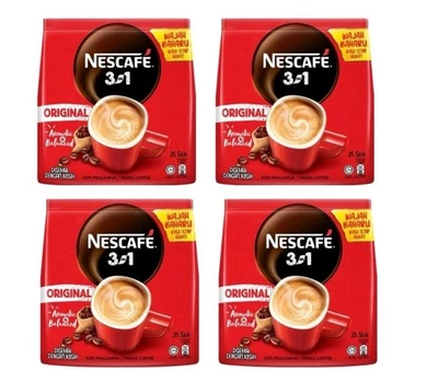 4 PACKS X NESCAFE 3 in 1 Blend & Brew Original Instant Coffee 100 sticks - Image 1 of 3