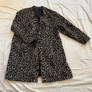Torrid Leopard Cheetah Print Long Pea Coat Jacket Lined Women’s Plus 3X Vintage - Picture 1 of 11