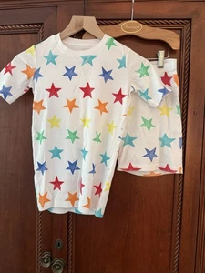 NEW Primary STAR PJ Shirt & Shorts SET 12 Large 100% ORGANIC Cotton Snug Fit - Picture 1 of 6