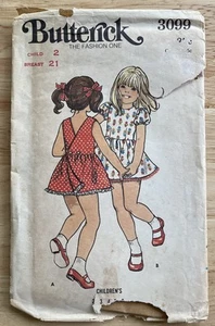Vintage Butterick 3099 Kinder Kleid & Bloomers Muster Größe 2 - Bild 1 von 5