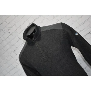 Kuhl Chianti Fleece Sweater Mens Size XL Gray 1/4 Zip Performance Wool Nylon  - Picture 1 of 10