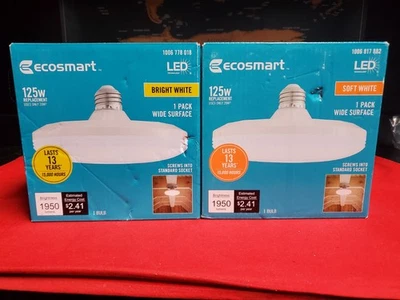 批量 2 件 EcoSmart 11UFO125WULND01 125W 等效宽表面 LED 灯泡  — 第 1/4 张图片