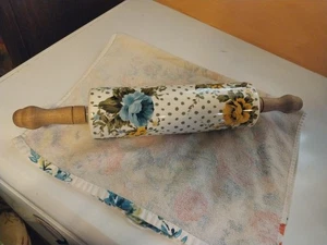 Pioneer Woman Rose Shadow Ceramic Rolling Pin Floral Polka Dots - Picture 1 of 6