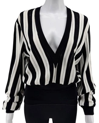 Givenchy Black & White Striped Knit Sweater – Size L - Image 1 of 4