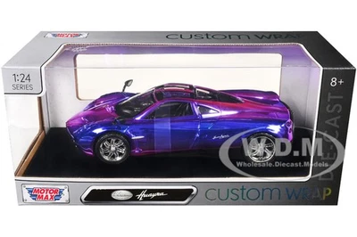 COCHE MODELO PAGANI HUAYRA ROSA Y PÚRPURA CROMO 1/24 DIECAST DE MOTORMAX 79084 Foto 1 de 4