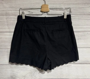 J. Crew Shorts Womens 4 Black Linen Cotton Scalloped Hem NEW - Picture 1 of 7