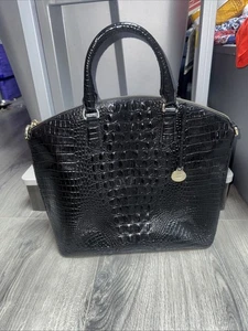 Brahmin Black Leather Bag. Missing long strap. Needs cleaning inside ! - Picture 1 of 6