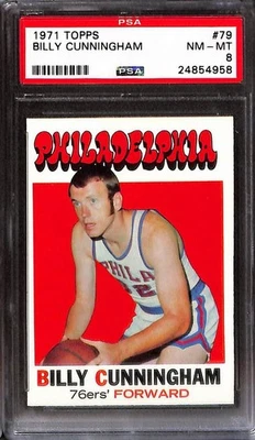 1971 TOPPS #79 Billy Cunningham PSA 8 NM-MT 24854958  - Image 1 of 3