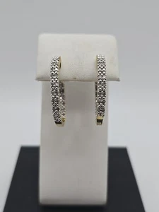 Creolen Gold über Sterlingsilber und Diamant - Bild 1 von 6