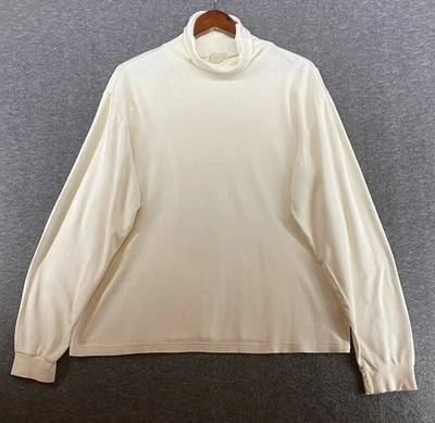 SEE PICS Eddie Bauer Long Sleeve Cream Cotton Turtleneck Shirt Men’s Size XL - Image 1 of 4