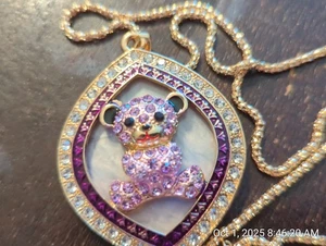 BETSEY JOHNSON TEDDY BEAR NECKLACE - Picture 1 of 2
