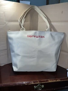 Bloomingdale's Tote Neutral Casual Bag Brown Tan Red Classic Handbag - Picture 1 of 4