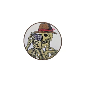 Parche Calavera Fotografia Vintage Redondo Termoadhesivo plancha skull patch - Bild 1 von 2