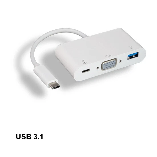 10PCS USB 3.1 Type C to VGA 1920x1200 and USB 3.0 A/C Connect for TV PC Laptop - Image 1 of 1