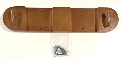 Estante de esquí de madera minimalista soporte de exhibición de montaje en pared con ganchos de poste madera maciza Foto 1 de 4