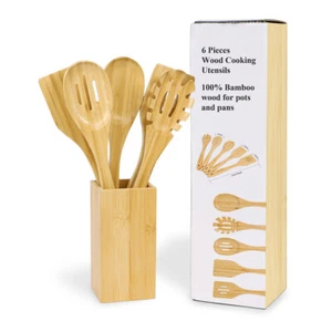 Kitchen Utensils Set - 6 Piece -wooden Spoons -Cooking Spoon Set -Wooden utensil - Picture 1 of 7