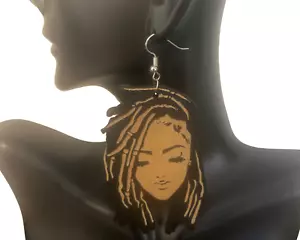 Pendientes de madera natural Big Dreadlock locs teme madera negros pendientes para niñas - Imagen 1 de 8
