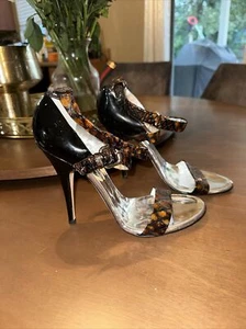 Sexy Giuseppe Zanotti Brown Snake Print Strappy High Heels 40 USA 9 - Picture 1 of 4