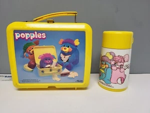 Popples - Vintage 1986 Aladdin Plastic Lunchbox w/Thermos - 80s Cartoons CRACKED - Picture 1 of 18