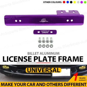 Universal Purple Aluminum Front License Plate Frame Relocate Mounting Bracket - Picture 1 of 8