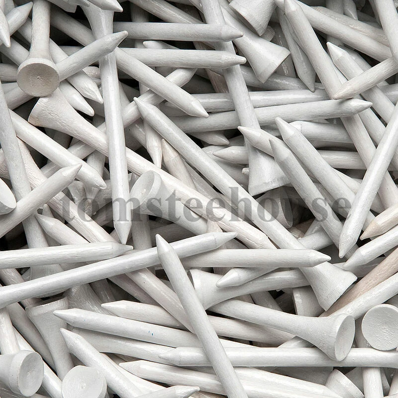 500 WHITE WOOD / WOODEN GOLF TEES (70mm Medium) - image 1 of 1