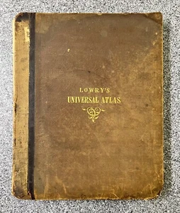 Antique 1853 book Lowry's Universal Atlas world maps engravings Asia America USA - Picture 1 of 17