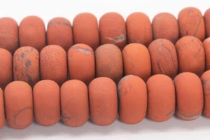 Cuentas sueltas de piedras preciosas rondelle grado AAA de jaspe rojo mate natural de 10x4 mm - Imagen 1 de 4