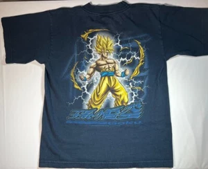 T-shirt vintage 1999 stampa posteriore Dragon Ball Z taglia M giovani bambini ragazzi Navy Goku - Foto 1 di 8