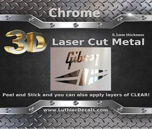 Gibson Diamond Guitar Decal 3d metal Headstock Restoration Sticker m2 - Picture 1 of 7