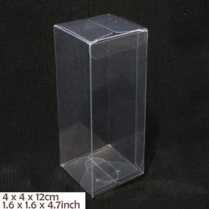 PVC Clear Simple Storage Case 10 Pcs 4x4x12cm Gift Transparent Packing Boxes - Picture 1 of 3