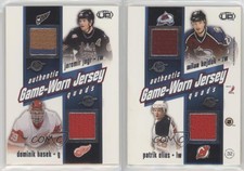 2002 Pacific Heads Up Game-Worn Jersey Quads Dominik Hasek Milan Hejduk #32 HOF